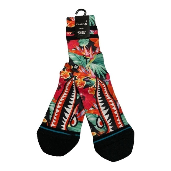 Stance Feel 360 Performance tropical print Crew Socks size L - Picture 2 of 6